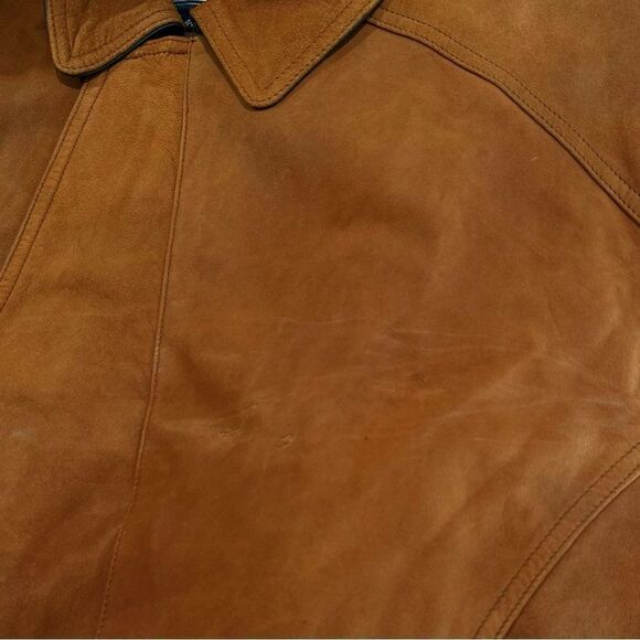 RARE VINTAGE ROBERT COMSTOCK Cognac Suede Leather Oversized Jacket - Picture 3 of 6